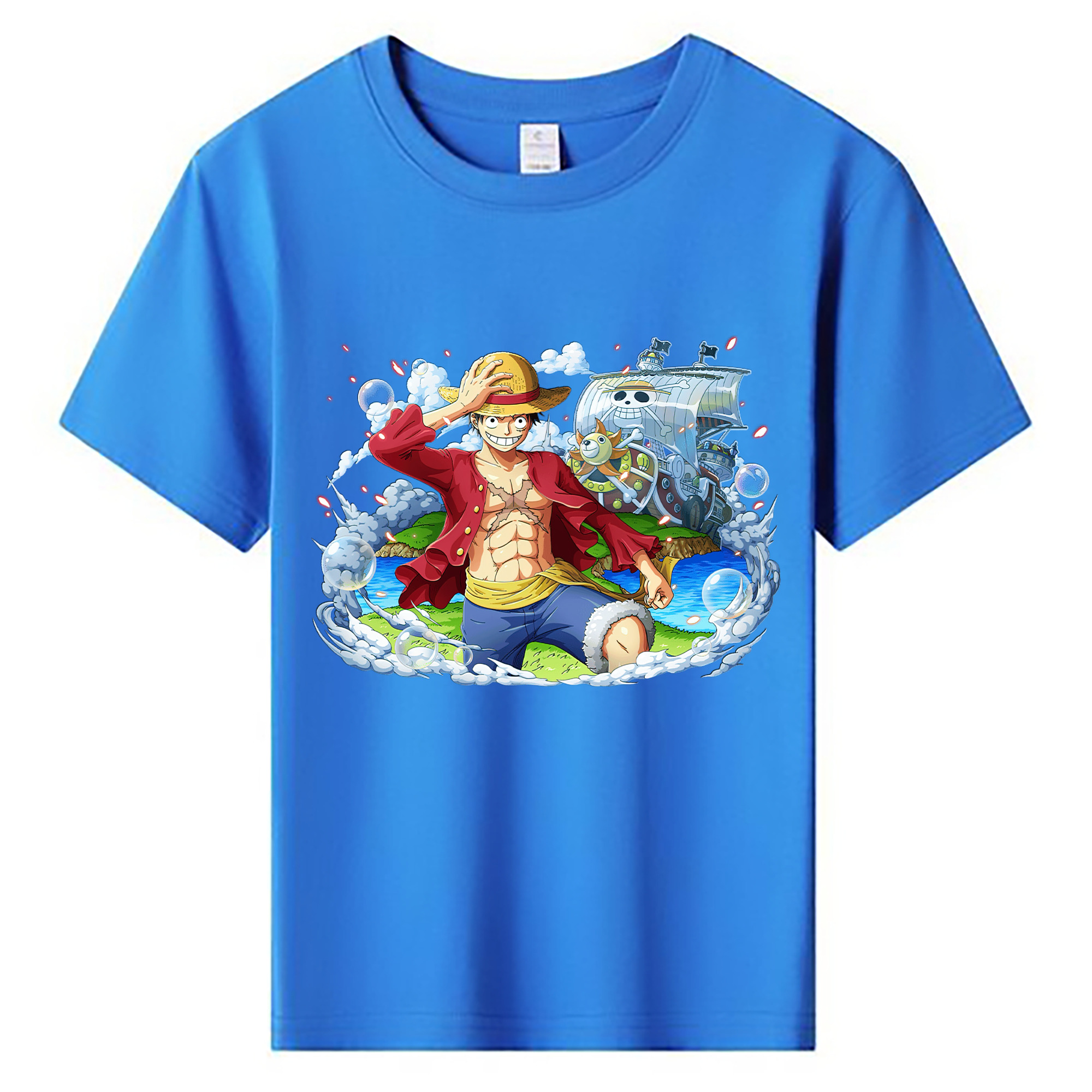 ワンピース モンキー・D・ルフィ ONE PIECE Monkey D. Luffy 綿100％キッズTシャツ（フロントプリント）